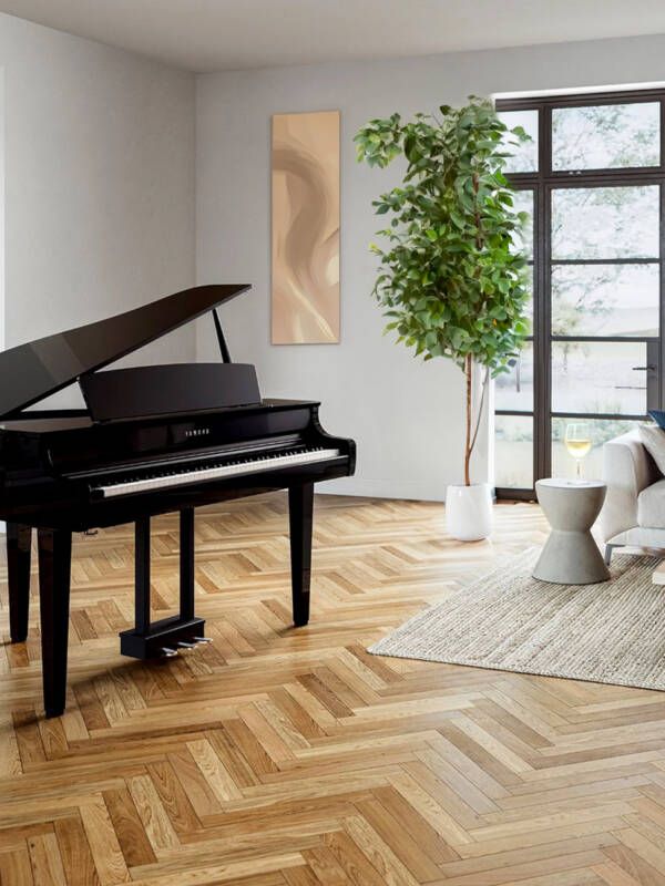 Yamaha Clavinova Digital Grand Shape Piano with Bench - Polished Ebony